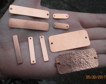 Copper Rectangle Stampings-You choose which one