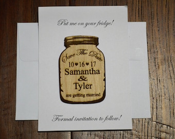 Mason Jar Save The Date Magnet with envelopes, Save The Date Magnet, Save The Date Magnet, Personalized Save The Date, Wedding Invitation