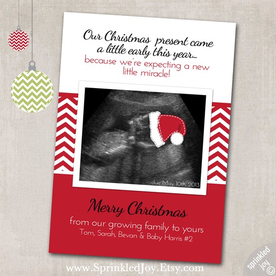 christmas pregnancy announcement card
