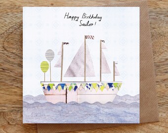 nautical notecard sailboat notecard blank card envelope