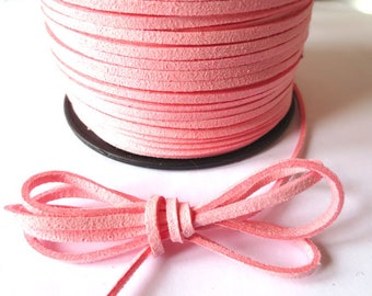 1 m x 3mm cord suede pink sugared almond
