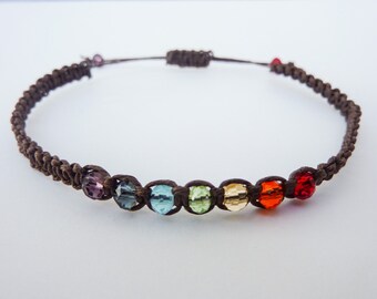 HEMP Pride Bracelet / Chakra Bracelet / Rainbow Bracelet / Hemp Macrame / Adjustable / Choice of Colours / Hemp Gift / Wish Knots