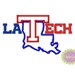 LA Tech with Logo Machine Embroidery Applique Design
