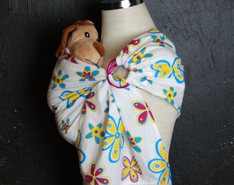 Doll ring Sling,Doll sling, Toy ring sling,Baby doll Wrap,Baby doll Carrier, Children Sling, Toddler toy wrap, Flowers toy sling