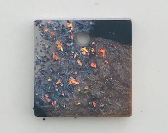 Resin Necklace Pendant, Glitter, Opal