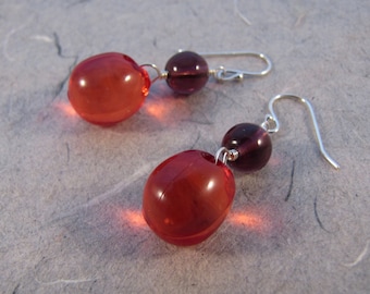 Red and Purple Bubble Earrings