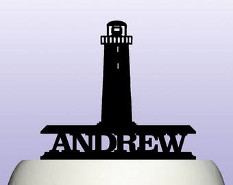 Personalised Acrylic Lighthouse Cake Topper