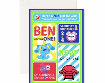 Indices de Blues Party Invitations - anniversaire