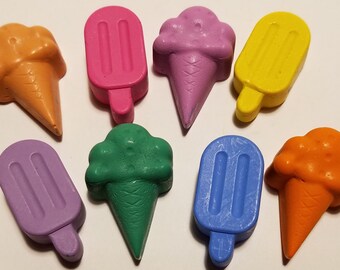 Ice Cream Crayons ... Ice Cream Cones..Popsicle...Coloring...Goodie Bags..Party Favors