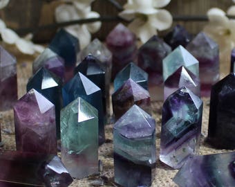 Mini Fluorite Tower Crystal Fluorite Crystal Polished Stone Healing Crystals and Stones Polished Fluorite Crystal Grid Stone Bohemian Decor