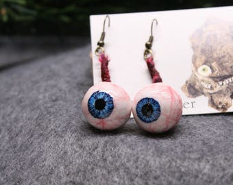 Blue Eyeball Earrings