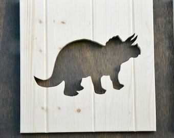 Triceratops Silhouette Dinosaur Cutout 13"