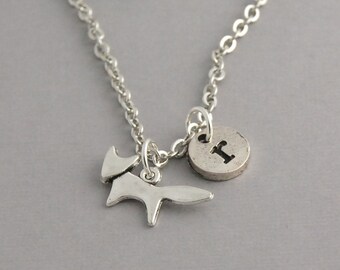 Personalized Fox Charm Necklace, Personalized Initial Jewelry, Sly fox Necklace, Fox lovers Necklace