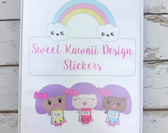 5.5x8.5 Sweet Kawaii Design Mini Binder (with 10 mini sheet protectors)