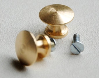 Small button lens brass handle for raw cardboard box
