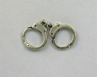 Sterling Silver 3-D Movable Handcuffs Charm