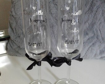 Engagement champagne flutes