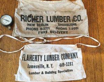 Vintage Apron, Canvas Apron, Work Apron, Lumber Apron, Carpentry Apron, Advertising Apron