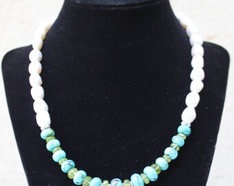 pearls with turquoise and peridot