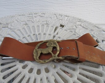 1970s Vintage 70s Brass Made In Taiwan Aries Astrology Goat Belt Buckle Zodiac