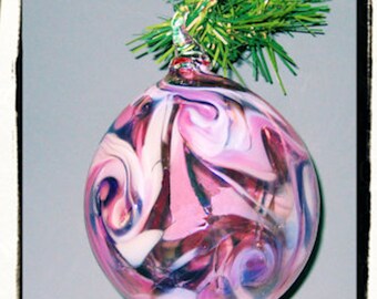 Glass Christmas Ornament Cleopatra - Pinks, Purples