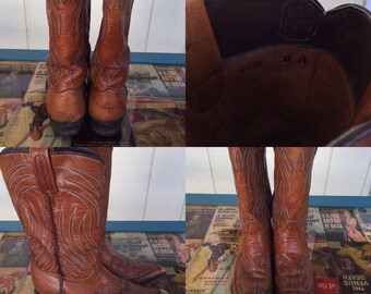 70's Cognac dan post boots