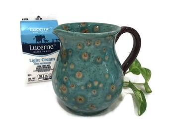 Ceramic Creamer / Small Pitcher in Teal Blue