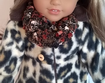 Leopard Fleece Coat for your 18 inch doll - handmade 18 inch doll clothes
