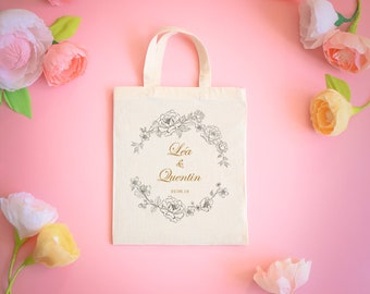Small tote bag personalized wedding - 4 designs to choose from