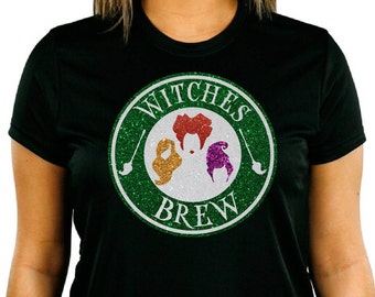 Disney's Hocus Pocus, Sanderson sisters Inspired "Witches Brew" GLITTER tee
