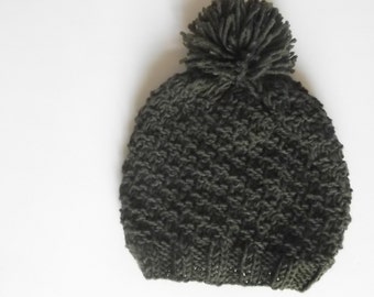 Knit hat pompom hat toddler hat boys knit hat girls knit hat slouchy beanie knit slouchy beanie knit hat FREE SHIPPING