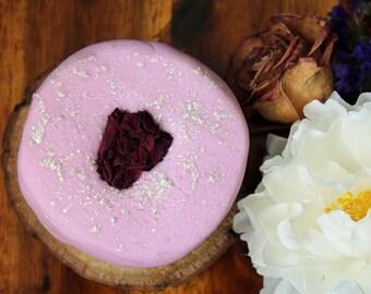Rose bubble bar, fresh cut roses, solid bubble bar, rose bud, rose bubble bath, body safe glitter, floral bubble bar, rose bubble bath