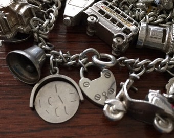 Vintage Silver Charm Bracelet
