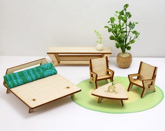 The BUTTERFLY Furniture Set in 1:24 scale - Baltic Birch Plywood
