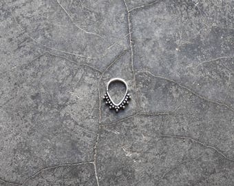 silver septum ring helix tragus cartilage earring boucle d'oreille en argent piercing de nez