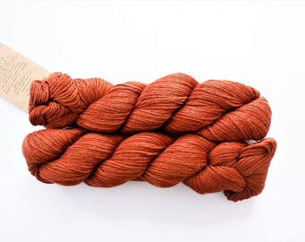 Knitting Wool, Super Soft Yarn, Luxurious Llama Wool, Worsted Weight, Aslan Trends King Baby Llama & Mulberry Silk: Rust