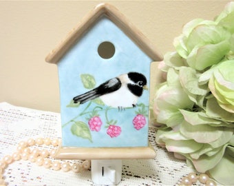 Night Light Plug In Birdhouse Porcelain Ceramic Lighting Home Decor bblm