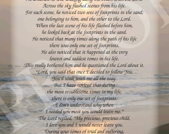 The Footprints in the Sand poem Christian Poem