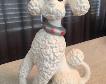 Vintage White Poodle Statue