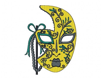 Yellow Masquerade - Mardi Gras Collection #03 Machine Embroidery Design