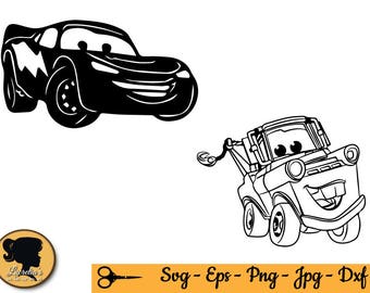 Disney Cars SVG, Lightning McQueen svg, Silhouettes for Silhouette Cameo or Cricut, vector, .svg, dxf eps