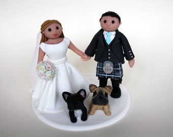 Custom Wedding Cake Topper // with dogs