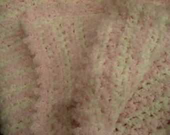 Baby Blanket Pink and White Baby Girl Afghan