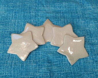 Pack of 5- porcelain star ornaments