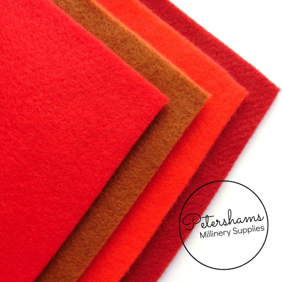 Pack of 8 Sheets A4 Acrylic Felt for Crafting Assorted Reds