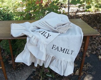 Thanksgiving Table Runner Ruffled Table Runner 94" French Country Wedding Decorations Table Decor Handmade Ruffled Runner 18x94