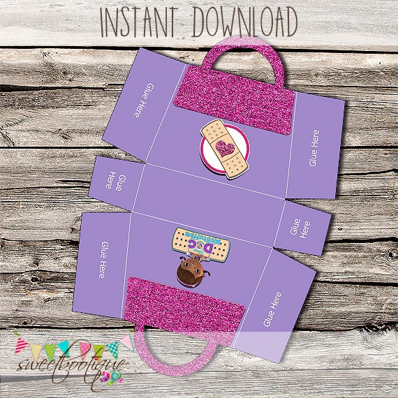 Doc McStuffins Inspired Bag Party Treat Box 2 Birthday