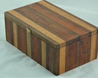 Striped Australian Timber handcrafted wooden box