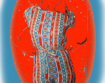 70s/80s Psychedelic Striped Playsuit/ Romper