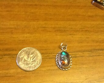 Dichroic glass and sterling silver.925 pendant